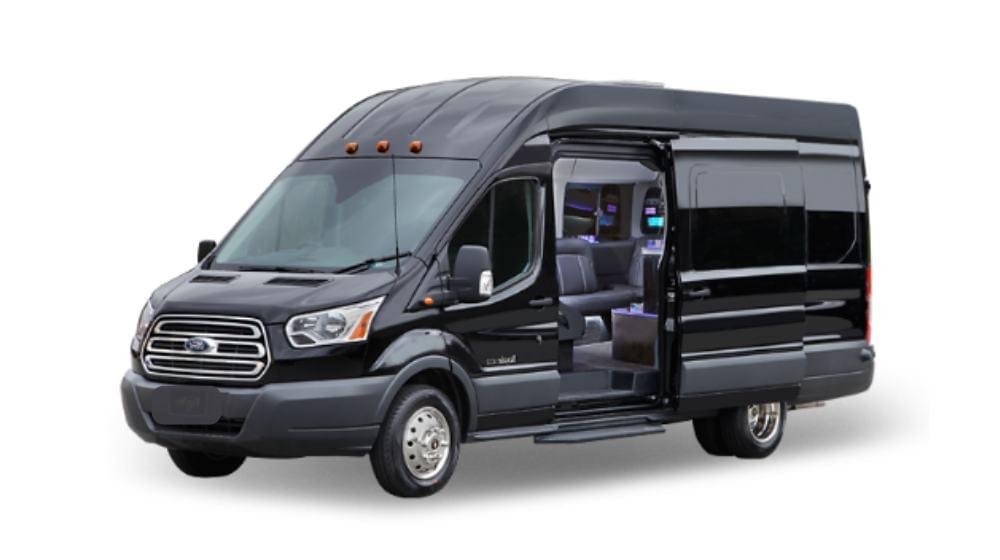 12-passenger Sprinter limo van from Long Island Limo Rental for group Christmas lights tours